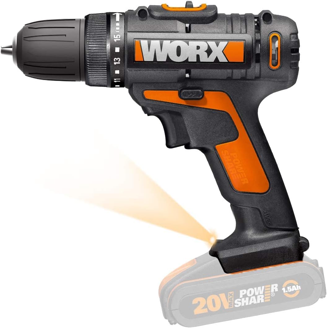 WORX WX101.9 Akku Bohrschrauber 20V Max Akkuschrauber 30Nm ohne Akku & Ladegerät