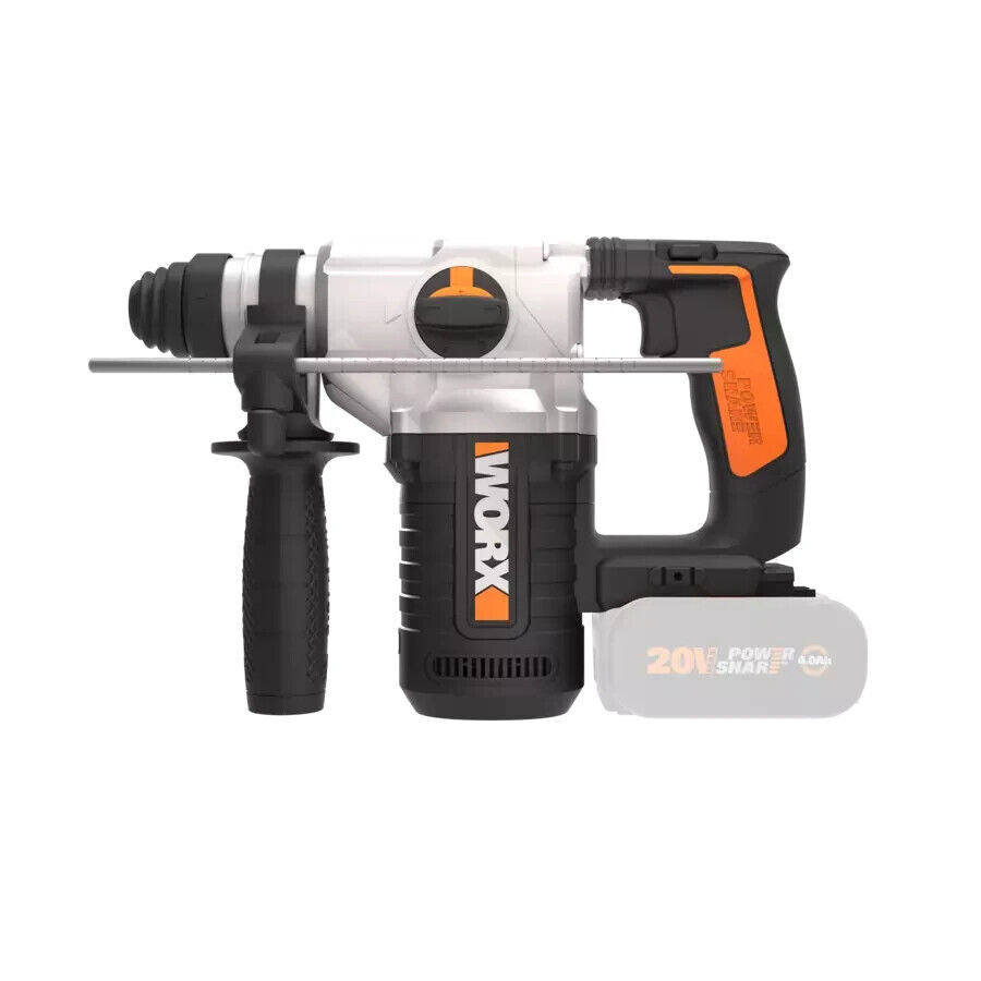 Worx Akku-Bohrhammer Worx WX392.9 20V Li, ohne Akku und Ladegerät inkl. 3 Bohrer