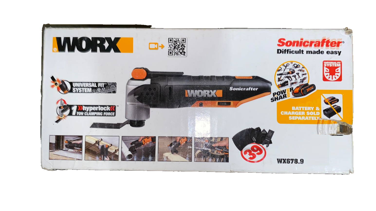 WORX WX678.9 Sonicrafter Akku Multifunktionsgeräte 20V ohne Akku und Ladegerät B-Ware Verpackung beschädigt