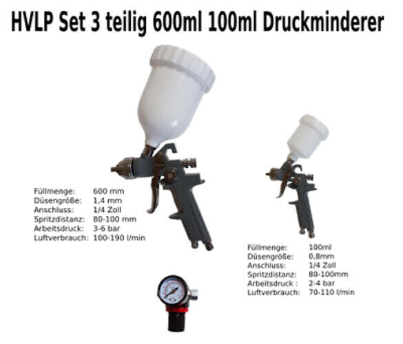 Ozito 3-teiliges Kit  Lackierpistole  Farbspühpistole 600ml/100ml